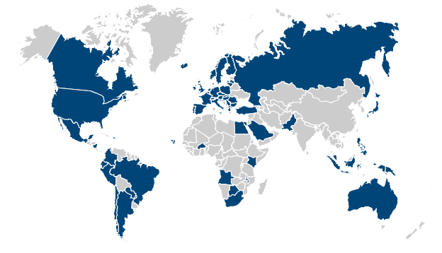 map of participant countries