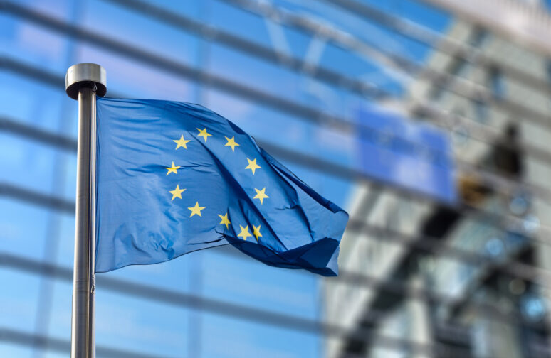 European union flag at the EU commission